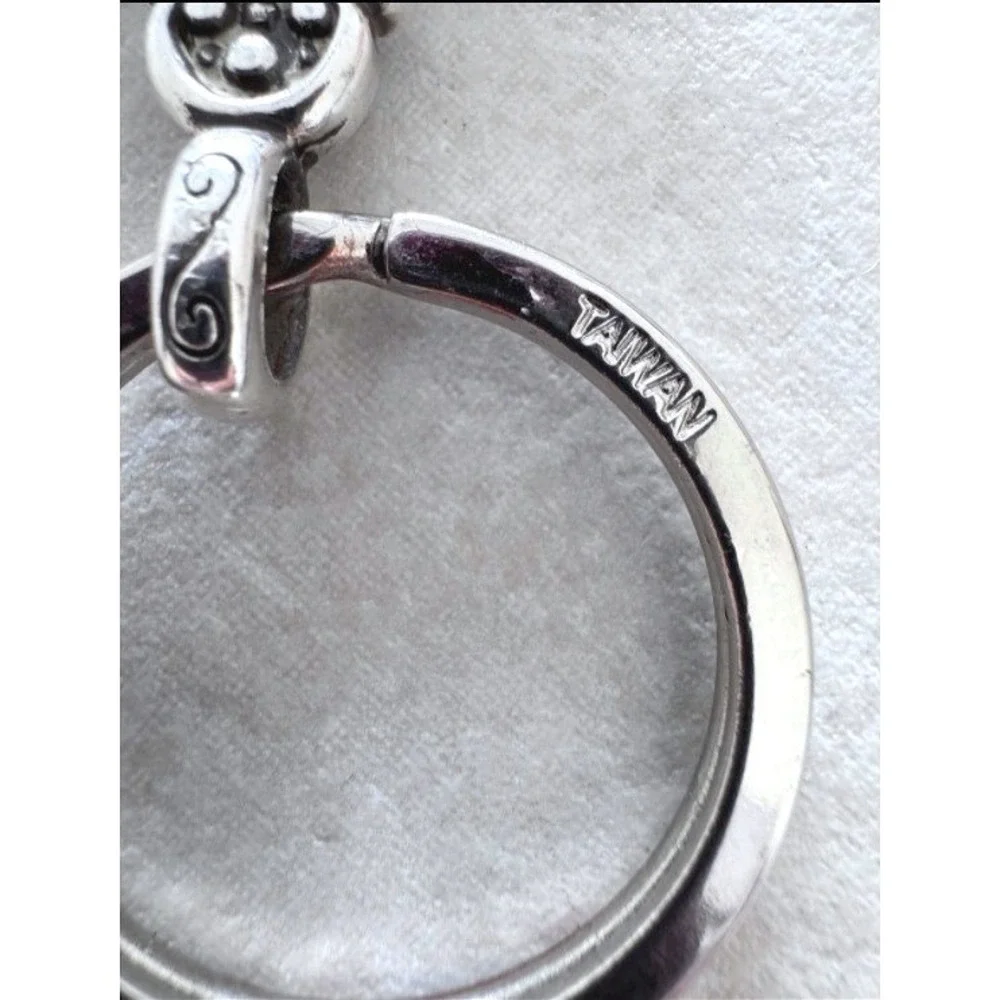 Brighton Silver Tone Divinity Cross Key Fob Ornate Scrollwork Keychain Charm